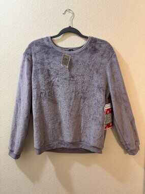 Ultra Soft Plush Lavender Pullover Gray Size M
